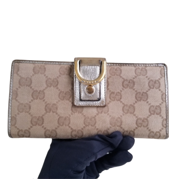 GUCCI GG Beautiful Double Sided Flap Gucci Signature wallet Italy - Picture 1 of 16